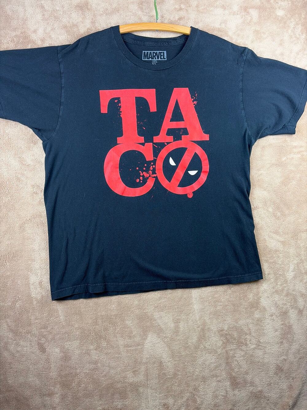 Marvel T-Shirt 2-Pack Lot Deadpool Taco & Thanos Infinity Gauntlet Men XL